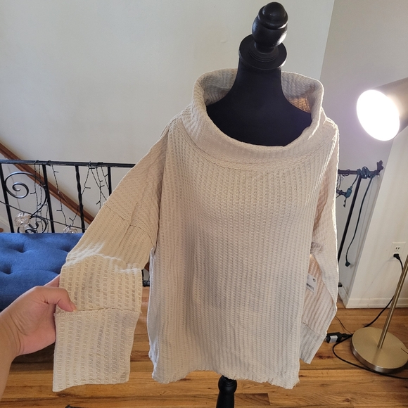 NWT Free People Stone Cold Juicy Long Sleeve Top Size small Cream Beige - Picture 5 of 11